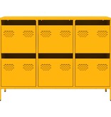 VidaXL Dressoir 101,5x39x73,5 cm koudgewalst staal mosterdgeel
