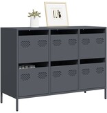 VidaXL Dressoir 101,5x39x73,5 cm koudgewalst staal antracietkleurig