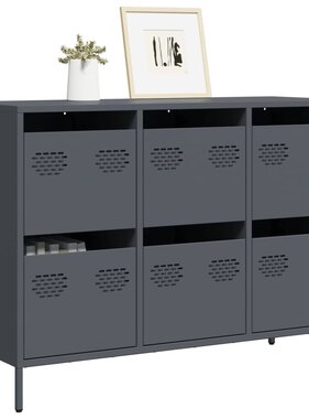 VidaXL Dressoir 101,5x39x73,5 cm koudgewalst staal antracietkleurig