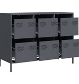 VidaXL Dressoir 101,5x39x73,5 cm koudgewalst staal antracietkleurig