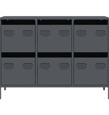 VidaXL Dressoir 101,5x39x73,5 cm koudgewalst staal antracietkleurig