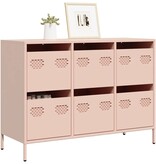 VidaXL Dressoir 101,5x39x73,5 cm koudgewalst staal roze
