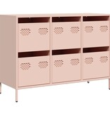 VidaXL Dressoir 101,5x39x73,5 cm koudgewalst staal roze