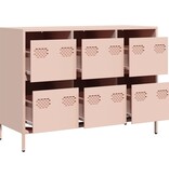 VidaXL Dressoir 101,5x39x73,5 cm koudgewalst staal roze