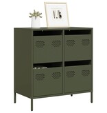 VidaXL Dressoir 68x39x73,5 cm koudgewalst staal olijfgroen