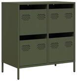 VidaXL Dressoir 68x39x73,5 cm koudgewalst staal olijfgroen