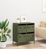 VidaXL Dressoir 68x39x73,5 cm koudgewalst staal olijfgroen