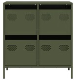 VidaXL Dressoir 68x39x73,5 cm koudgewalst staal olijfgroen
