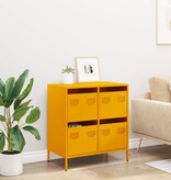 VidaXL Dressoir 68x39x73,5 cm koudgewalst staal mosterdgeel