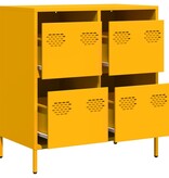 VidaXL Dressoir 68x39x73,5 cm koudgewalst staal mosterdgeel