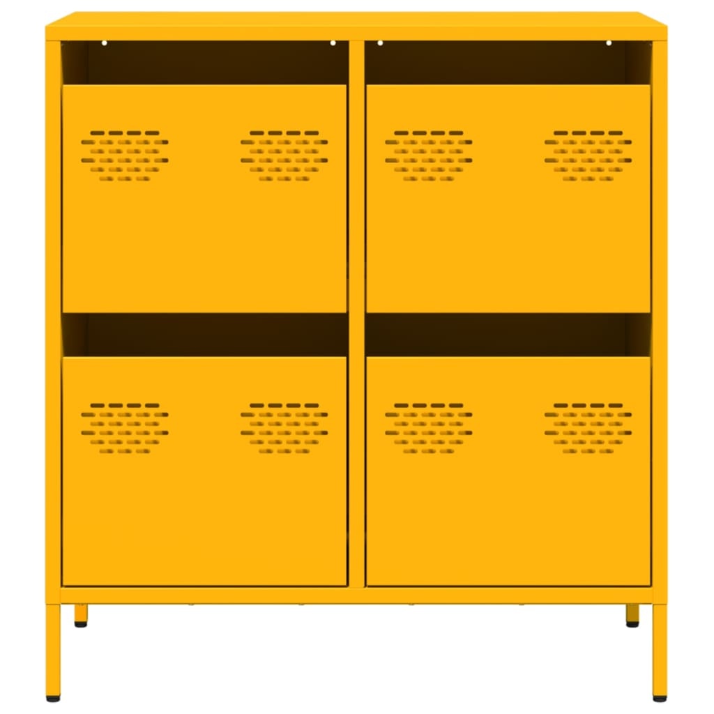 VidaXL Dressoir 68x39x73,5 cm koudgewalst staal mosterdgeel