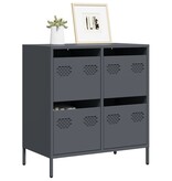 VidaXL Dressoir 68x39x73,5 cm koudgewalst staal antracietkleurig