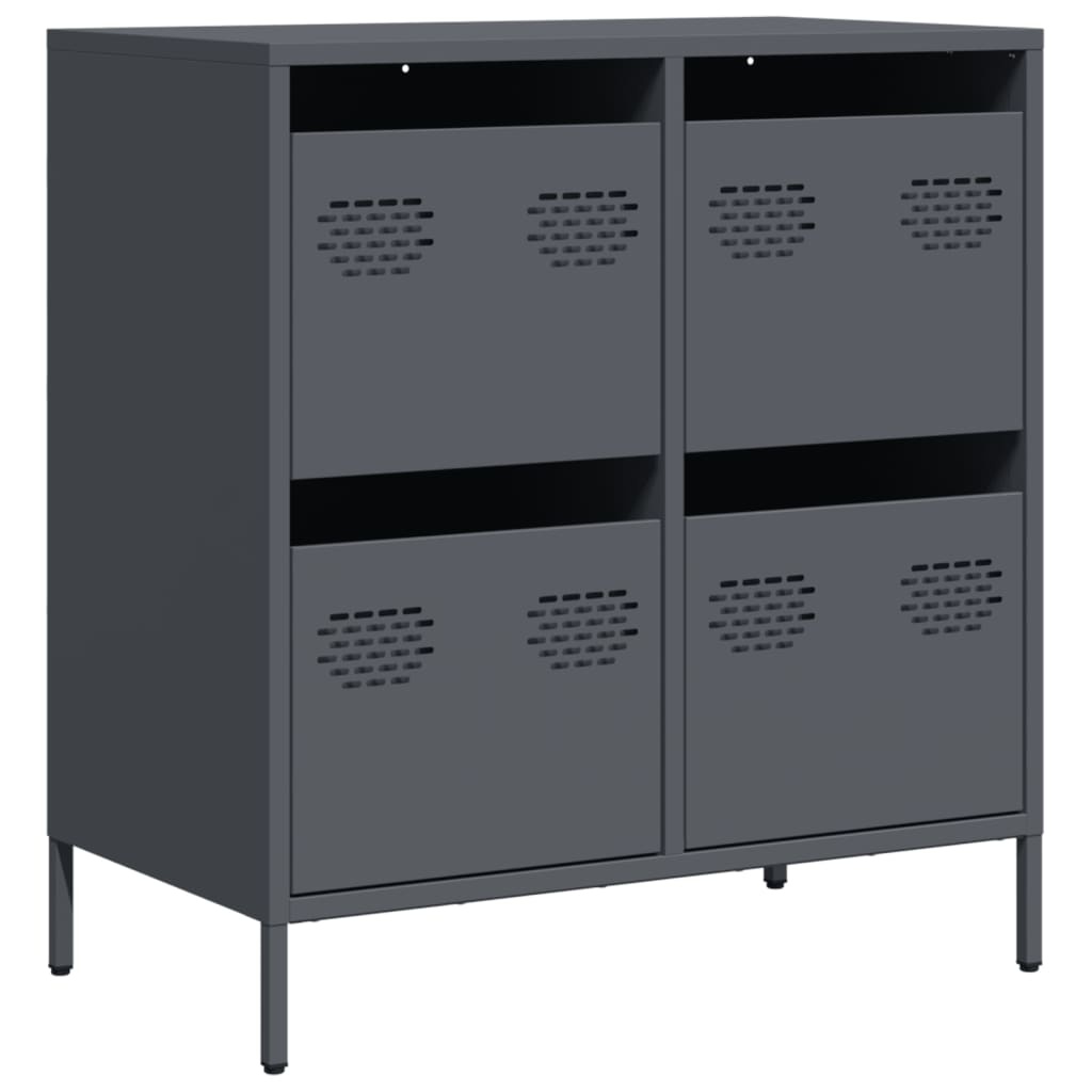 VidaXL Dressoir 68x39x73,5 cm koudgewalst staal antracietkleurig