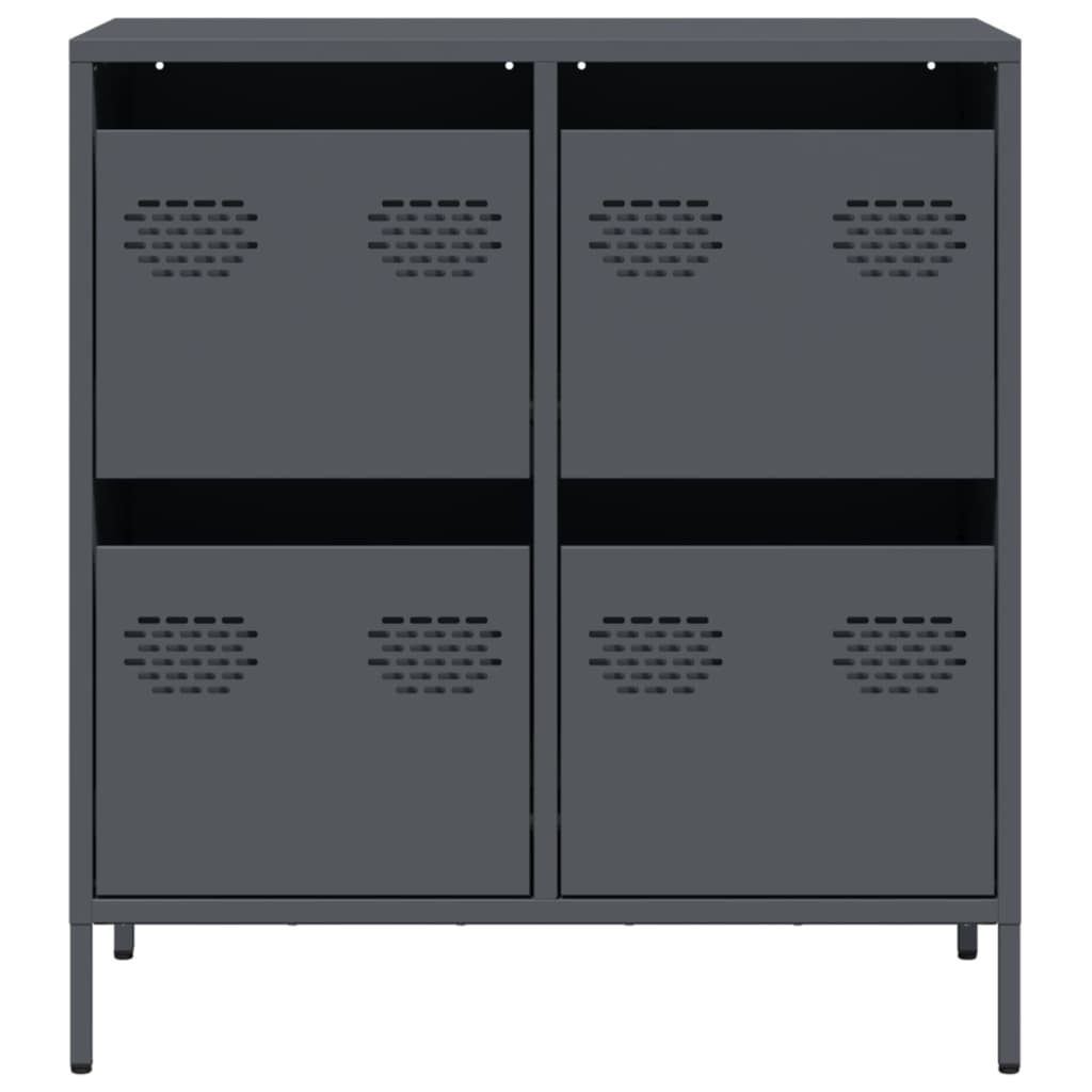 VidaXL Dressoir 68x39x73,5 cm koudgewalst staal antracietkleurig