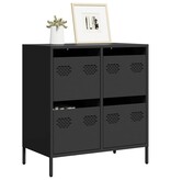 VidaXL Dressoir 68x39x73,5 cm koudgewalst staal zwart