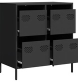 VidaXL Dressoir 68x39x73,5 cm koudgewalst staal zwart