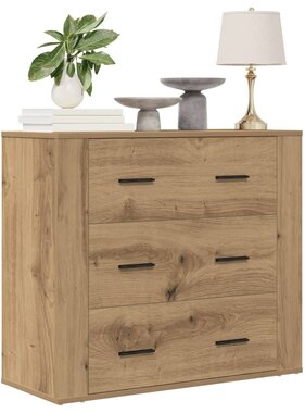 VidaXL Dressoir 80x33x70 cm bewerkt hout artisanaal eikenkleurig