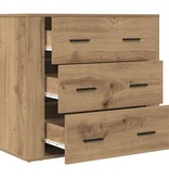 VidaXL Dressoir 80x33x70 cm bewerkt hout artisanaal eikenkleurig