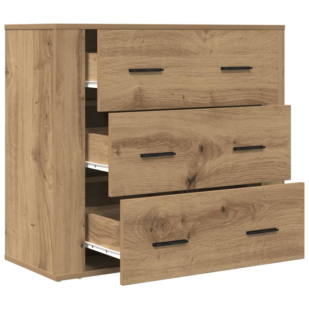 VidaXL Dressoir 80x33x70 cm bewerkt hout artisanaal eikenkleurig