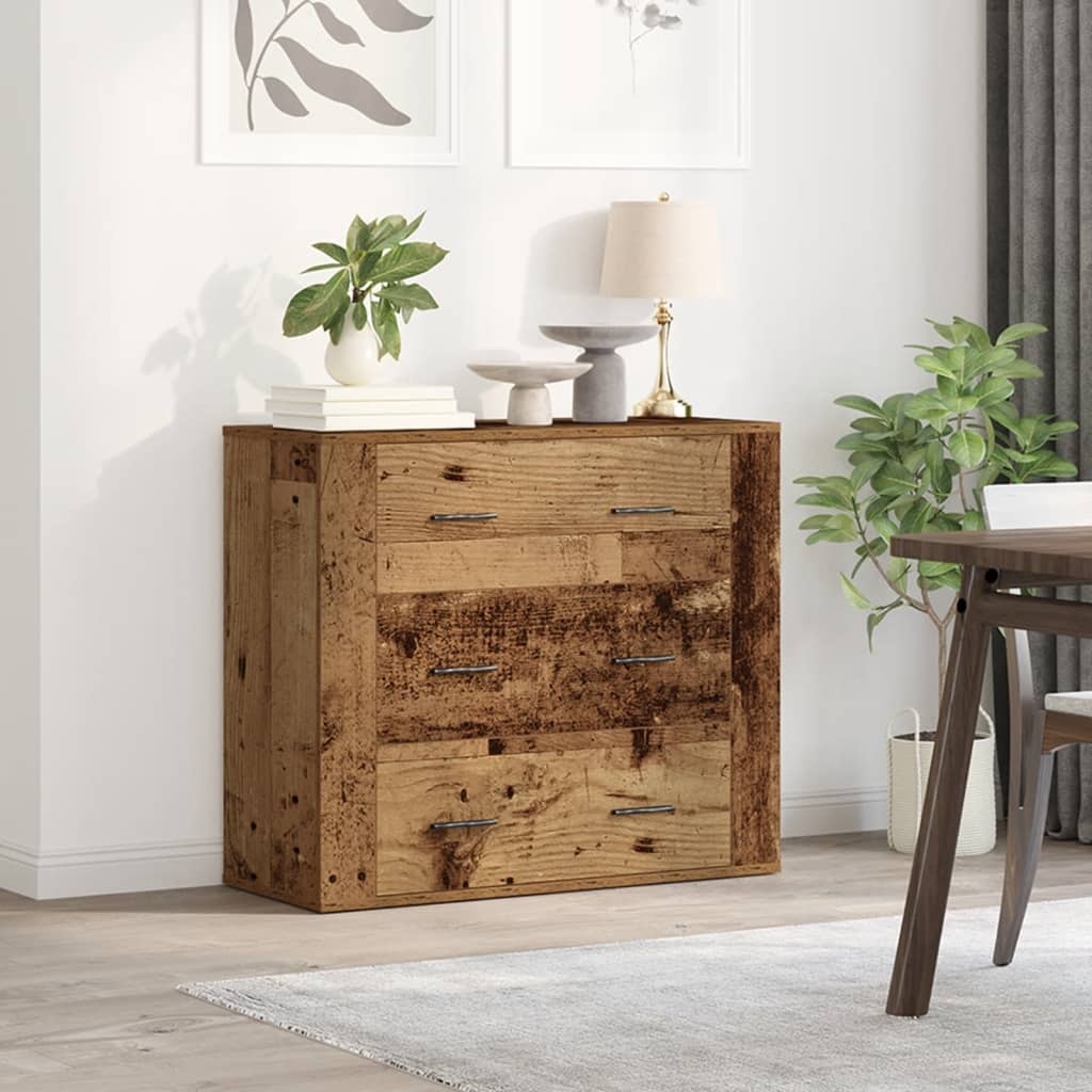 VidaXL Dressoir 80x33x70 cm bewerkt hout oud houtkleurig