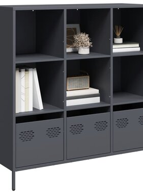 VidaXL Hoge kast 101,5x39x103,5 cm staal antracietkleurig