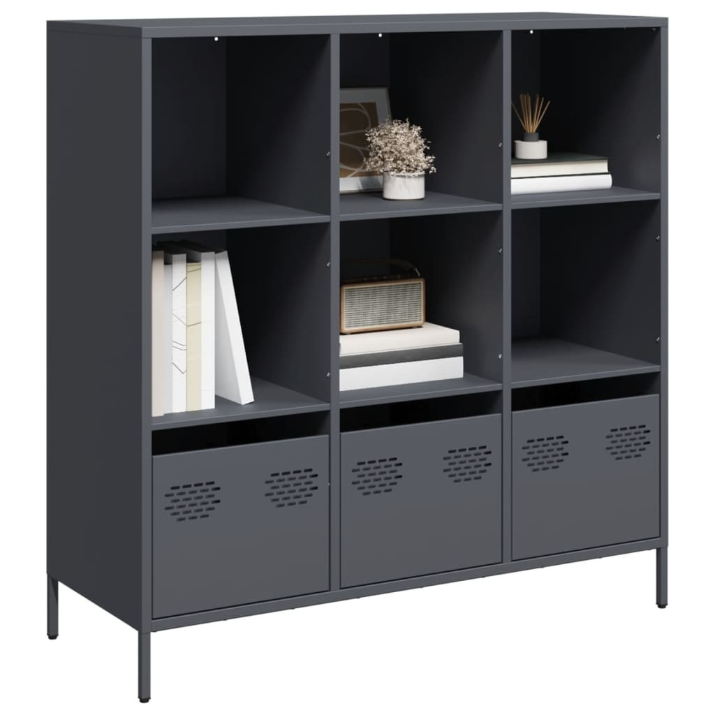 VidaXL Hoge kast 101,5x39x103,5 cm staal antracietkleurig