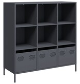 VidaXL Hoge kast 101,5x39x103,5 cm staal antracietkleurig