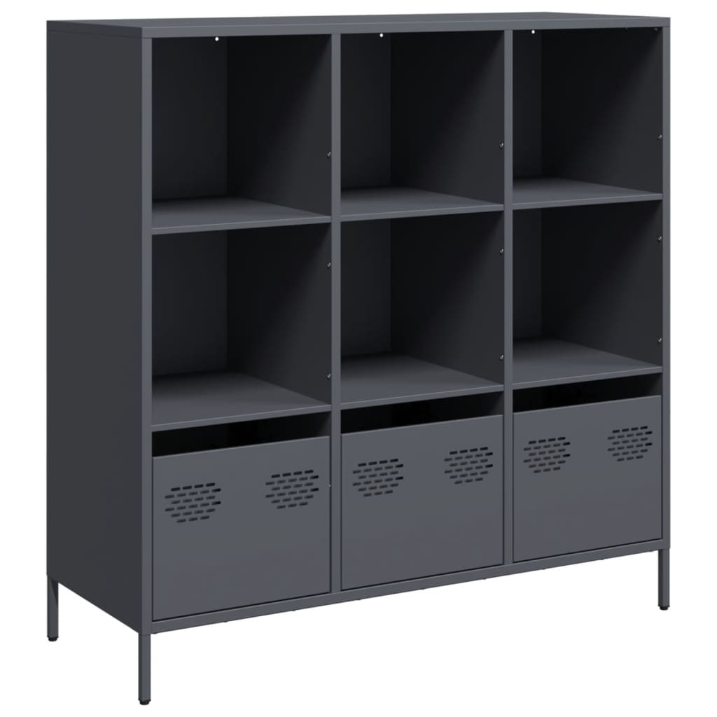 VidaXL Hoge kast 101,5x39x103,5 cm staal antracietkleurig