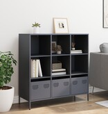 VidaXL Hoge kast 101,5x39x103,5 cm staal antracietkleurig