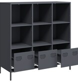 VidaXL Hoge kast 101,5x39x103,5 cm staal antracietkleurig
