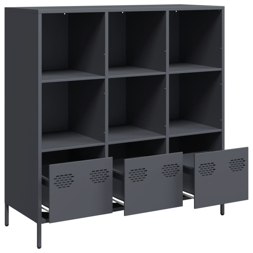 VidaXL Hoge kast 101,5x39x103,5 cm staal antracietkleurig