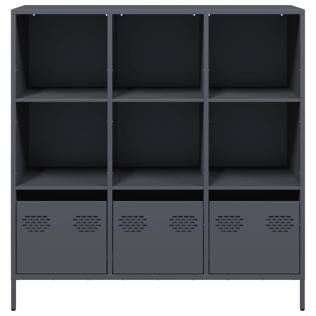 VidaXL Hoge kast 101,5x39x103,5 cm staal antracietkleurig