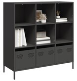 VidaXL Hoge kast 101,5x39x103,5 cm staal zwart