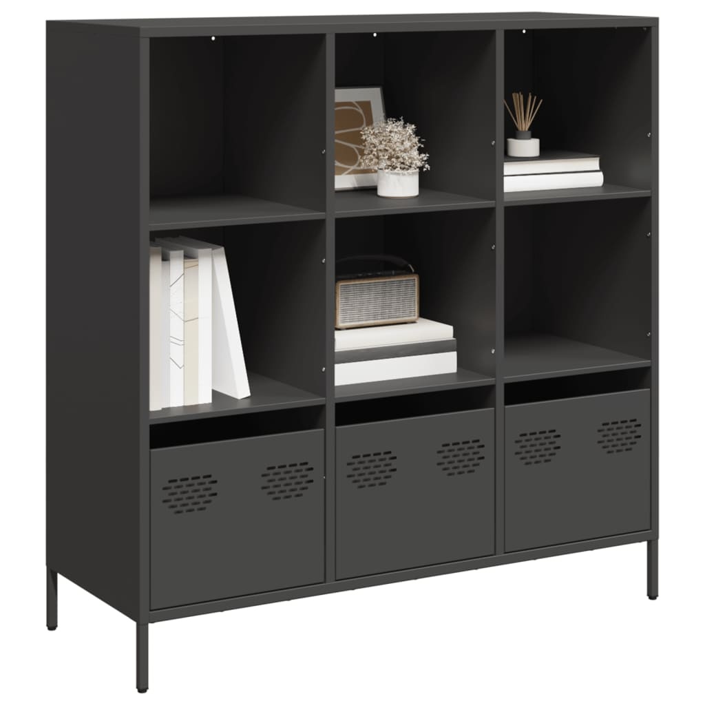 VidaXL Hoge kast 101,5x39x103,5 cm staal zwart