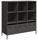 VidaXL Hoge kast 101,5x39x103,5 cm staal zwart