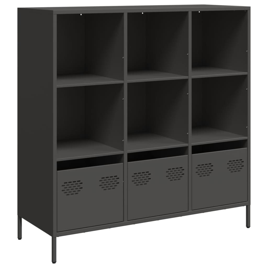 VidaXL Hoge kast 101,5x39x103,5 cm staal zwart