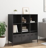 VidaXL Hoge kast 101,5x39x103,5 cm staal zwart