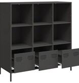 VidaXL Hoge kast 101,5x39x103,5 cm staal zwart