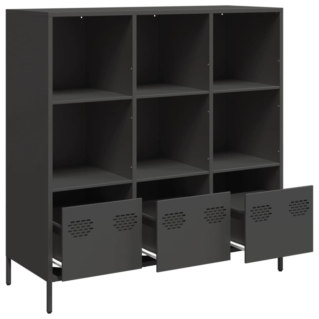 VidaXL Hoge kast 101,5x39x103,5 cm staal zwart