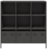 VidaXL Hoge kast 101,5x39x103,5 cm staal zwart