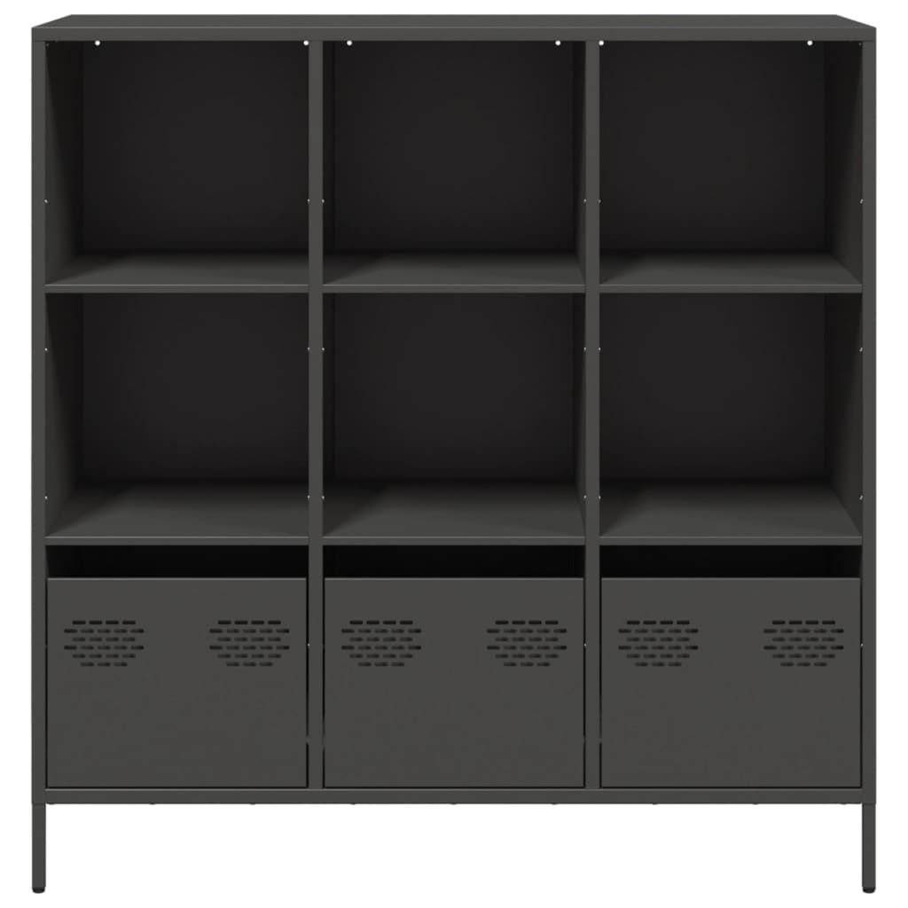 VidaXL Hoge kast 101,5x39x103,5 cm staal zwart