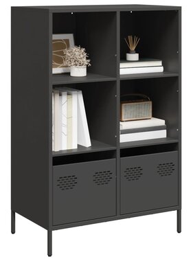 VidaXL Hoge kast 68x39x103,5 cm staal zwart