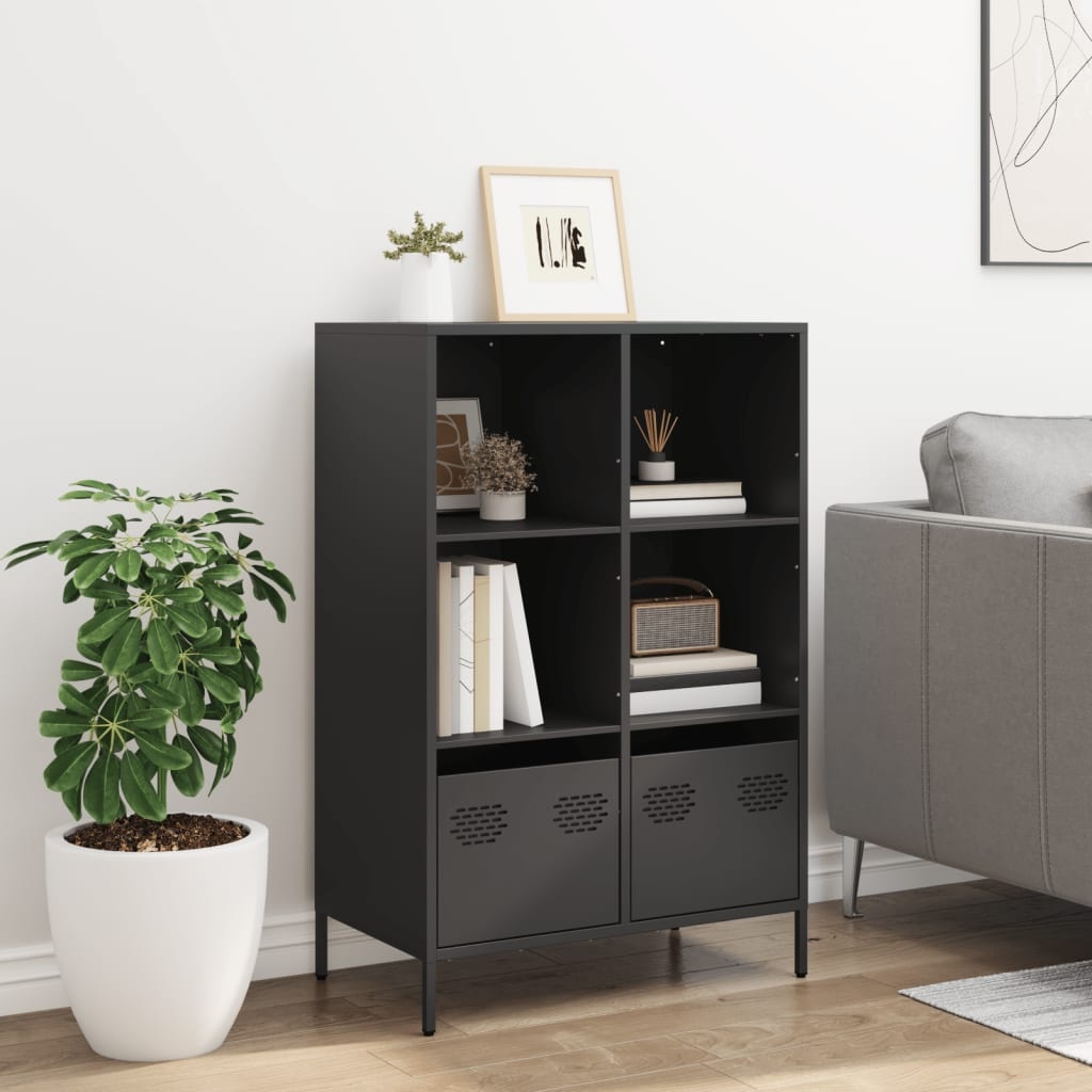 VidaXL Hoge kast 68x39x103,5 cm staal zwart