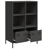 VidaXL Hoge kast 68x39x103,5 cm staal zwart