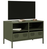 VidaXL Tv-meubel 68x39x43,5 cm koudgewalst staal olijfgroen