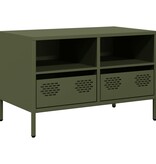 VidaXL Tv-meubel 68x39x43,5 cm koudgewalst staal olijfgroen