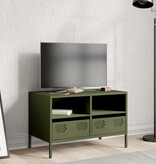 VidaXL Tv-meubel 68x39x43,5 cm koudgewalst staal olijfgroen