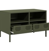 VidaXL Tv-meubel 68x39x43,5 cm koudgewalst staal olijfgroen