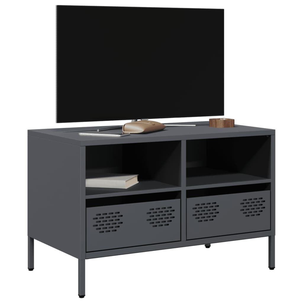VidaXL Tv-meubel 68x39x43,5 cm koudgewalst staal antracietkleurig