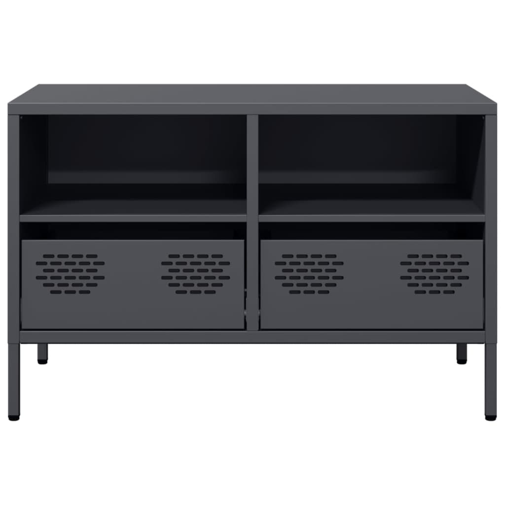 VidaXL Tv-meubel 68x39x43,5 cm koudgewalst staal antracietkleurig
